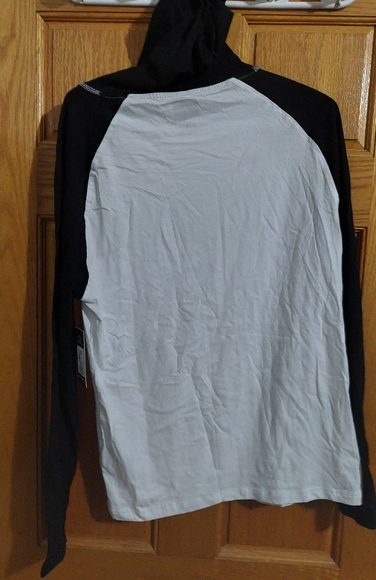 Zoo york long sleeve hooded shirt size  s/p  color black/white - Picture 2 of 5
